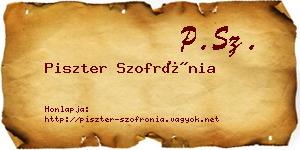 Piszter Szofrónia névjegykártya